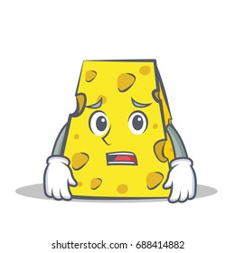 Afraid cheese character cartoon style