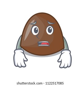 Afraid chocolate candies mascot cartoon