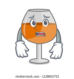 Afraid cognac ballon glass mascot cartoon
