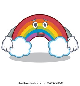 Afraid colorful rainbow character cartoon