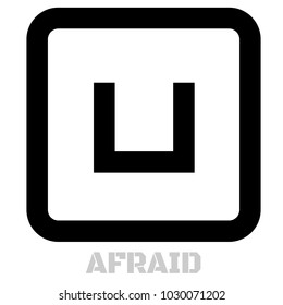 Afraid conceptual graphic icon. Design language element, graphic sign.