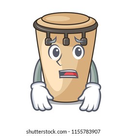 Afraid conga mascot cartoon style