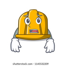 Afraid construction helmet mascot cartoon