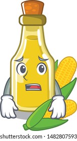 Afraid corn oil isolated in the mascot