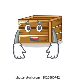 Afraid crate mascot cartoon style