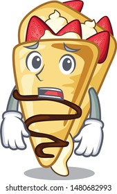 Afraid crepe isolated with in the character