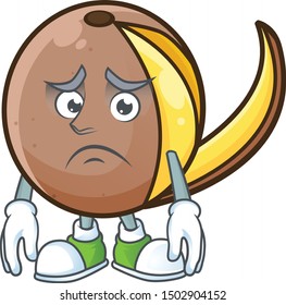 Afraid cute bambangan fruit in cartoon mascot
