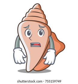 Afraid cute shell character cartoon