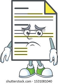 Afraid document template with cartoon character shape