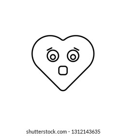 afraid emoji icon. Element of heart emoji for mobile concept and web apps illustration. Thin line icon for website design and development, app development