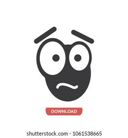 Afraid emoticon vector icon 