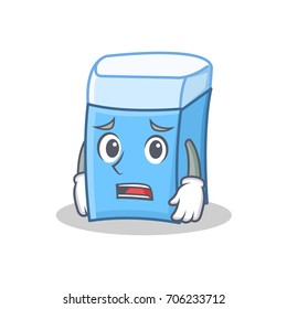 Afraid eraser character mascot style