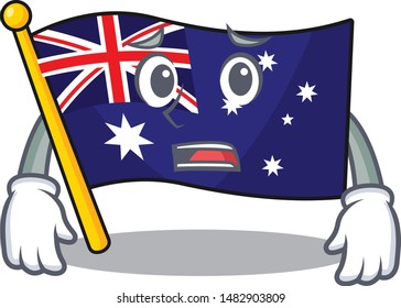 Afraid flag australia in the character shape