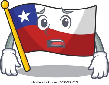 Afraid flag chile mascot in character drawer
