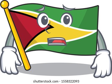 Afraid flag guyana as with cartoon design