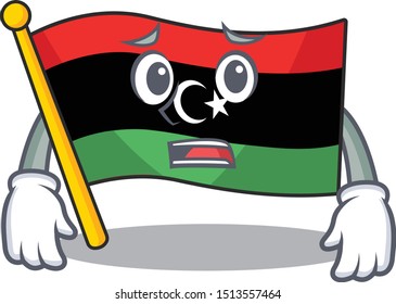 Afraid flag libya is flying cartoon pole