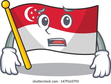 Afraid flag singapore isolated with the character