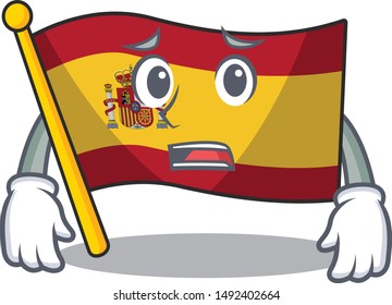Afraid flag spain isolated in the cartoon