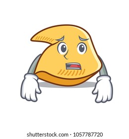 Afraid fortune cookie mascot cartoon