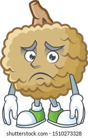 Afraid fresh marolo fruit character mascot in cartoon
