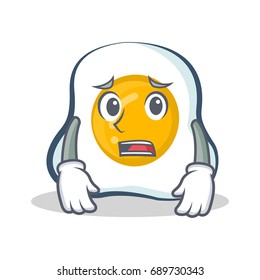 Afraid fried egg character cartoon