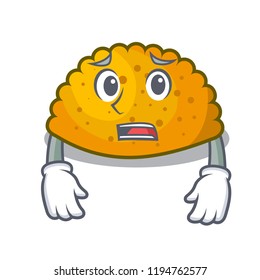 Afraid fried patties isolated on the mascot