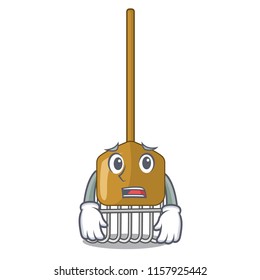 Afraid Garden rake Agriculture tool mascot