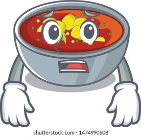 Afraid gazpacho dishes above wooden table character