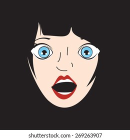 Afraid Girl pop art vector illustration