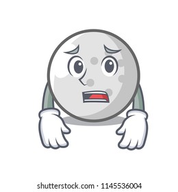 Afraid golf ball mascot cartoon