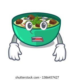 Afraid green curry in the character shape