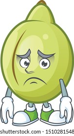 Afraid gubinge fruit mascot on white background