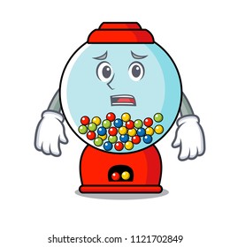 Afraid gumball machine mascot cartoon