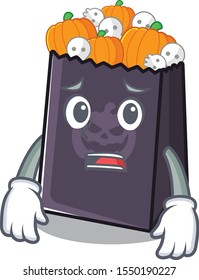 Afraid halloween bag in the a cartoon