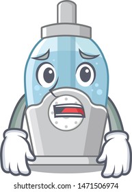 Afraid humidifier clings to the character wall