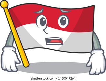 Afraid indonesian flag folded above character table