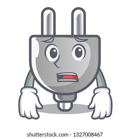 Afraid isolated power plug in the mascot