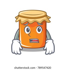 Afraid jam mascot cartoon style