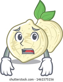 Afraid jicama fruit in the character refrigerator