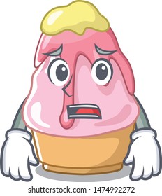 Afraid kakigori with in the cartoon shape
