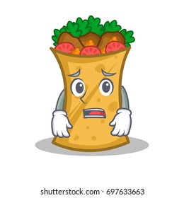 Afraid kebab wrap character cartoon