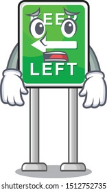 Afraid keep left sign mascot road