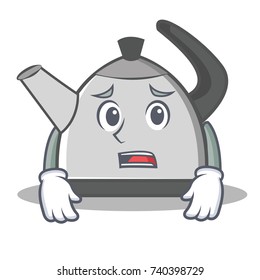 Afraid kettle character cartoon style