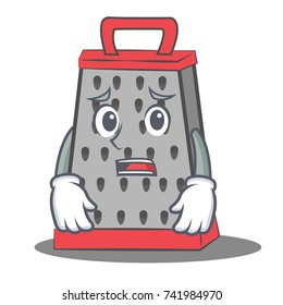 Afraid kitchen grater character cartoon