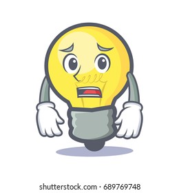 Afraid light bulb character cartoon