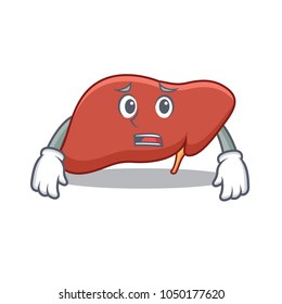 Afraid liver character cartoon style