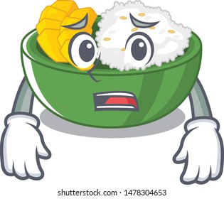Afraid mango sticky rice in the cartoon