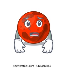 Afraid mars planet mascot cartoon