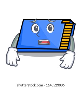 Afraid memory card mascot cartoon