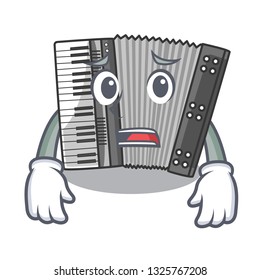 Afraid miniature accrodion in the shape mascot